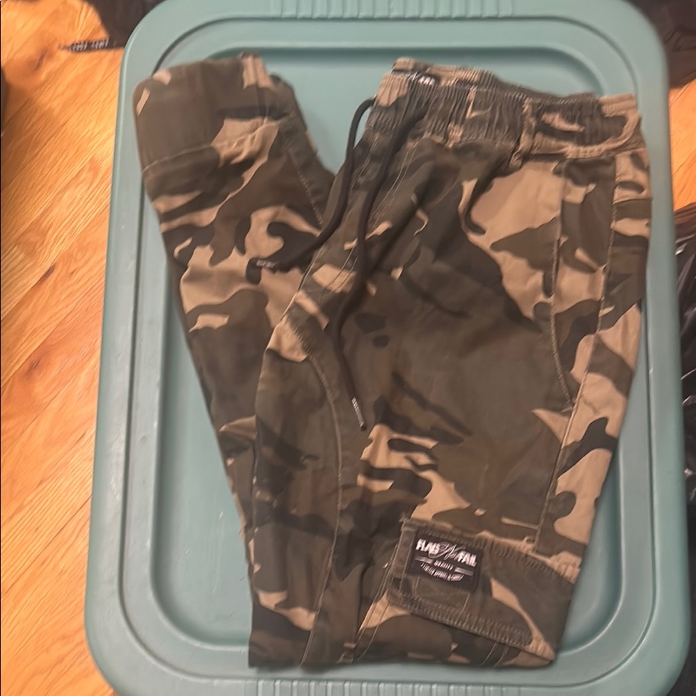 Flag Nor Fail Green and Brown Camo Joggers